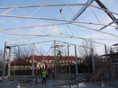 Hala Squash Park podczas budowy